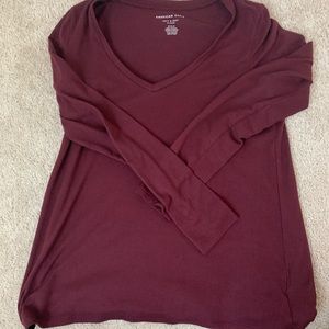 American Eagle Soft and Sexy Plush maroon tee